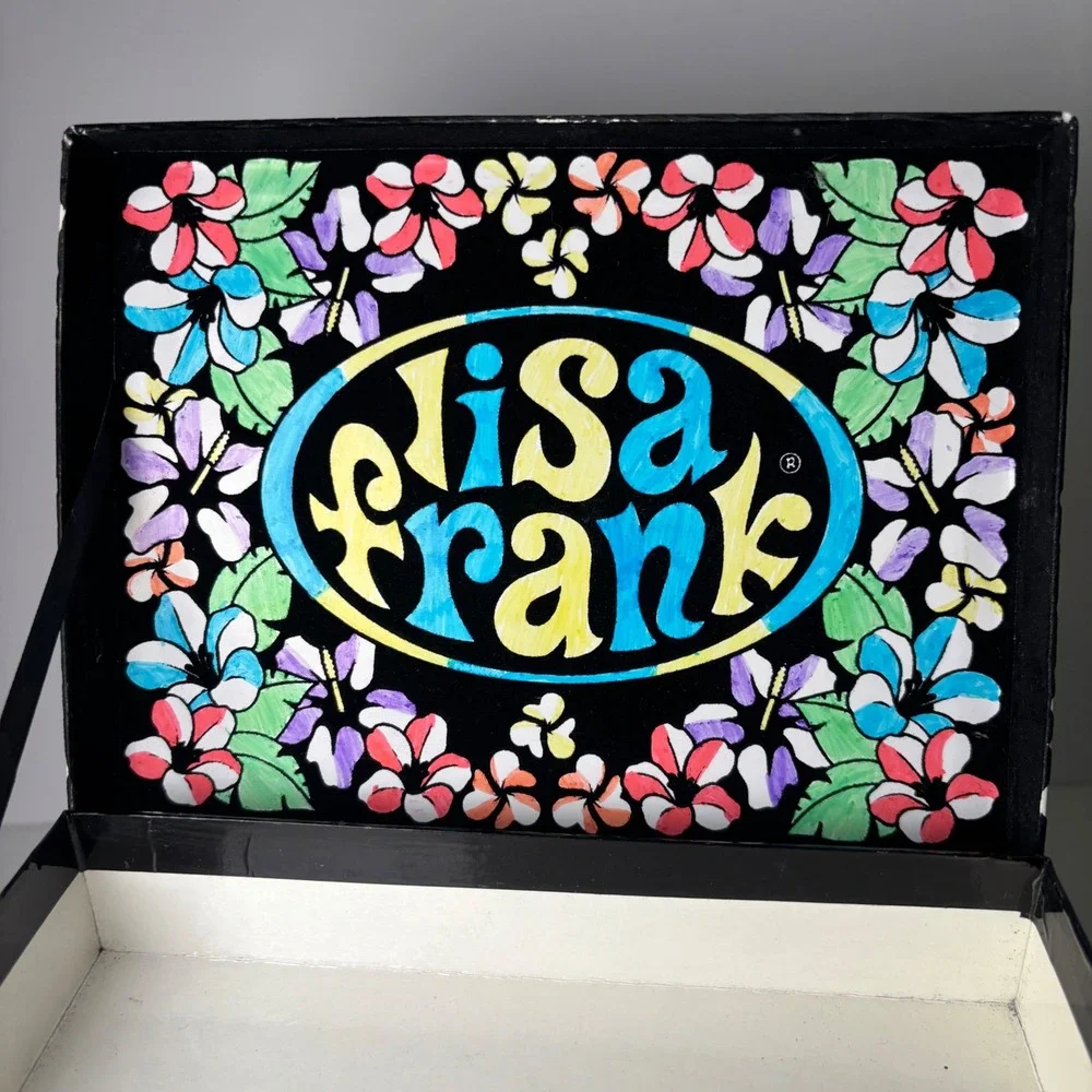 Lisa Frank Hunter the Leopard Jewelry Box Small Black Tropical Floral Drawers